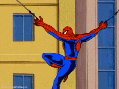 Spider-Man swinging