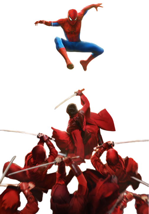 Spider-Noir posing to shoot a web
