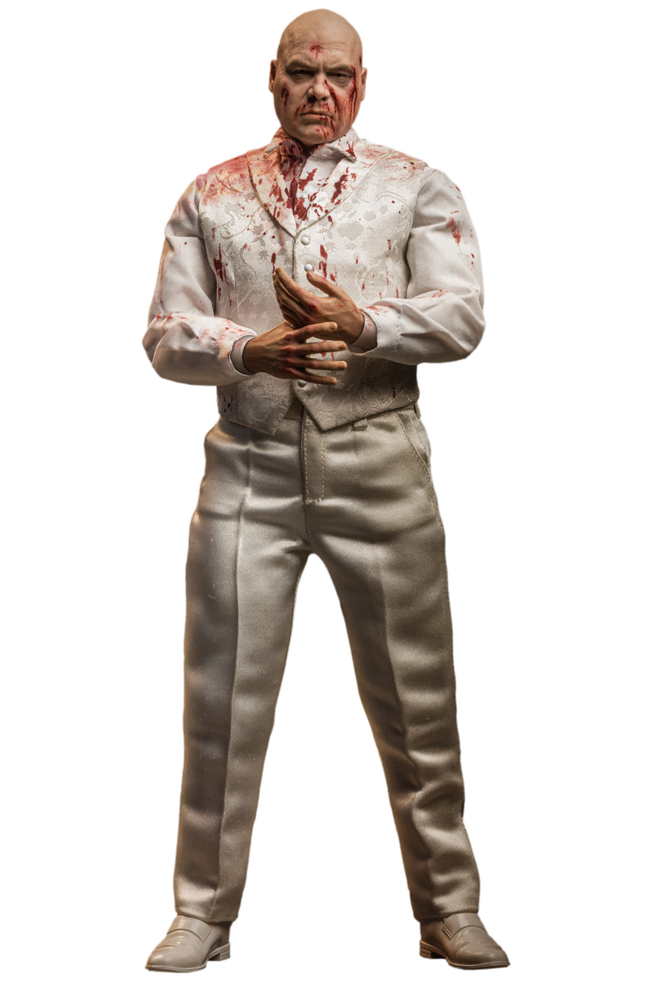 Wilson Fisk in white with blood stains