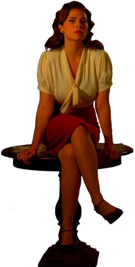Agent Carter lookin' sexy on a table